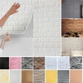 thumbnail image 1 of 10 Uds. Adhesivo de pared 3D estereoscópico blanco impermeable y a prueba de humedad espuma autoadhesiva alquiler papel tapiz de remodelación del hogar JM, 1 of 5