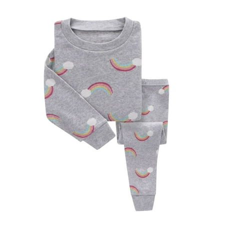 

Toddler Girls Boys Clothes Baby Soft Pajamas Toddler Cartoon Prints Long Sleeves Kid Sleepwear Top Pants Sets Outfits