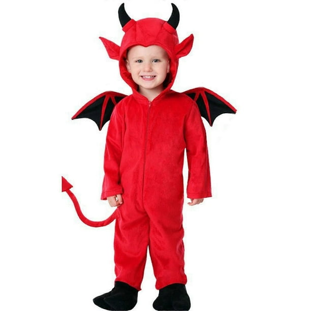Hooded Bat Jumpsuit Halloween Devil Costume with Wing Halloween Bat Dress up Costume Accessories for Children Boy Girl