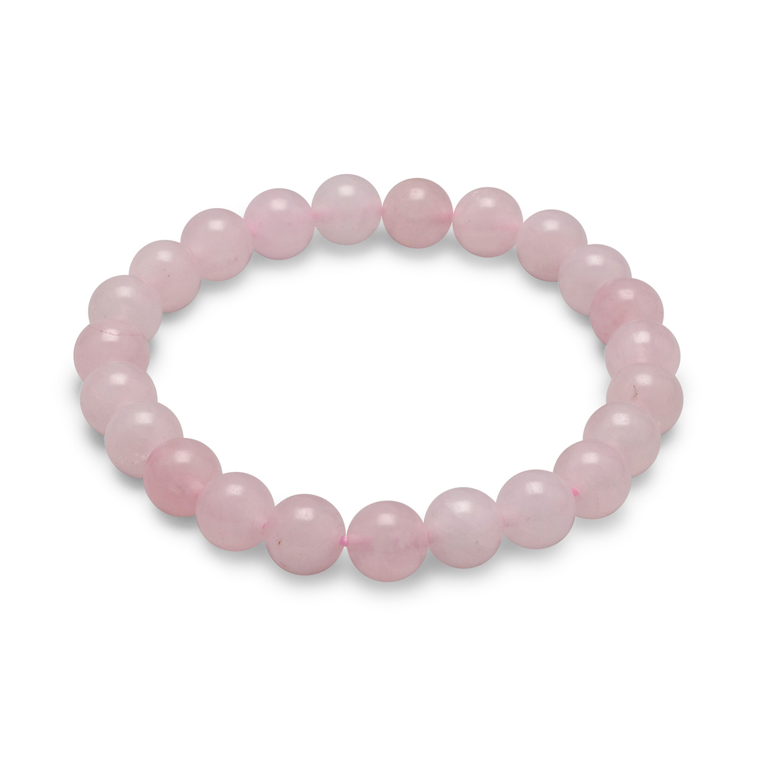 Precious Stars Rose Quartz 8-mm Beaded Unisex Stretch Bracelet