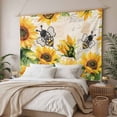 thumbnail image 3 of Sunflower Bee Tapestry for Bedroom Wall Hanging Tapestry, Yellow Botanical Vintage Rose Floral Spring Ceiling Backdrop Tapestries Poster Blanket Wall Decor for Teens Room Living Room Dorm 59" x 90", 3 of 8