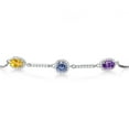 thumbnail image 2 of Gem Stone King 925 Sterling Silver Bracelet Citrine Persian Blue Moissanite (1.40 Cttw), 2 of 4
