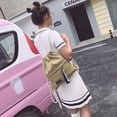 thumbnail image 6 of Canvas Backpack Drawstring Backpack Casual Backpack Drawstring Pocket Bag Fashion Small Bag Travel Day Pack for Women Men, 6 of 7