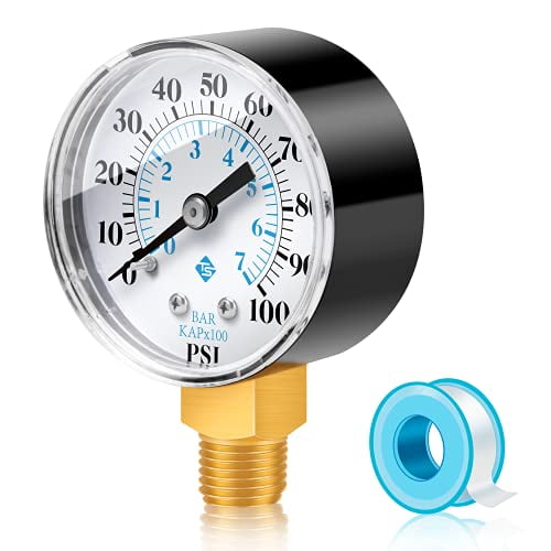 0-100psi 0-7bar Pressure Gauge for Water air Oil dial Instrument Base Entry NPT Thread 1/4