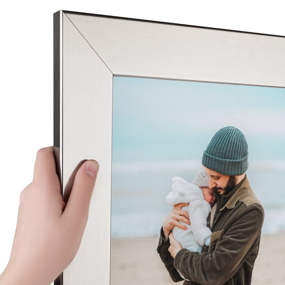 ArtToFrames 30" x 40" Silver Picture Frame, 30x40 inch Silver MDF Poster Frame (WOM-5291), Pack