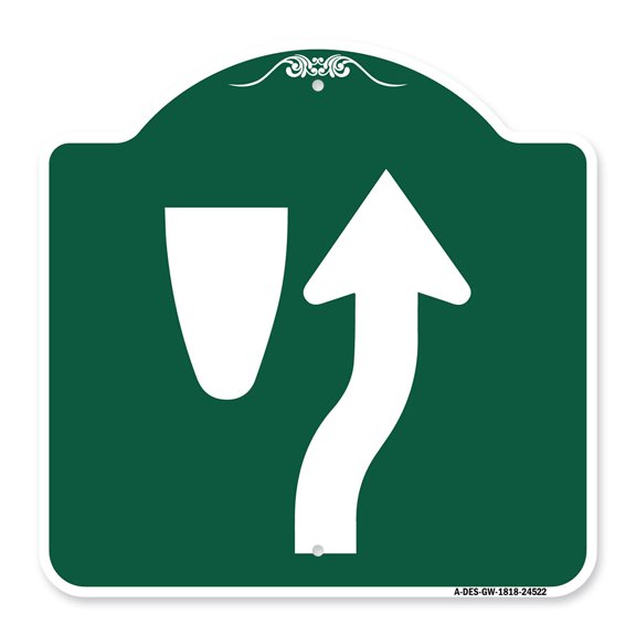 SignMission A-DES-GW-1818-24522 18 x 18 in. Designer Series Sign - Beware of Curb Graphic, Green & White