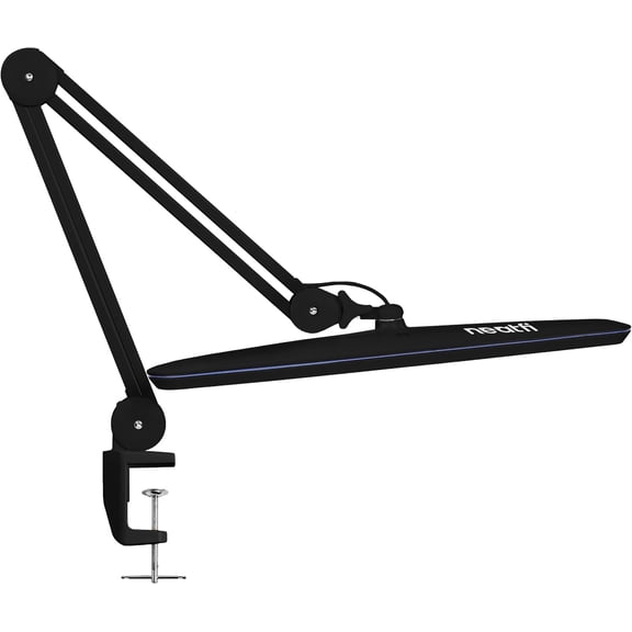 Neatfi Professional LED Task Lamp with Clamp, 2200 Lumens, 23-Inch Wide Head, Dimmable Work Light for Office, Study, Crafting & Nail Techs, Black