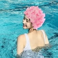 thumbnail image 2 of Flower Swim Caps Women Durable Trendy Ladies Soft Gorros de baño para todos los niveles de Rosa Zulema Gorra de baño, 2 of 8