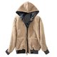 thumbnail image 4 of Chaquetas Con Capucha Para Mujer Casual Invierno Cálido Felpa Cremallera Doble Cara Sudadera Con Capucha Chaqueta Abrigo Odeerbi ODB122187, 4 of 5