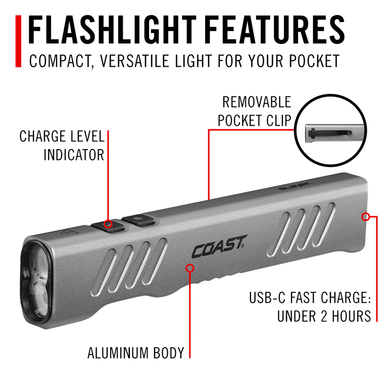 KLARUS G15 4000 Lumen Pocket Flashlight - USB-C Rechargeable, 200hr Runtime, IPX8 Waterproof