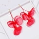 thumbnail image 2 of Pendientes colgantes Qarigey de flores de tela rosa, 2 of 6