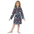 thumbnail image 6 of FORMRS Niños Bathrobe Unisex Hooded Robe Soft Plush Pajamas Sleepwear, Size 2-3T, Red White Stars, 6 of 7