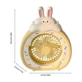 thumbnail image 3 of Qholemyo Cute Bunny Cake Shaped Mini Desk Fan Rechargeable Small Cooling Fan For Youth Bedroom Office Decor, 3 of 6