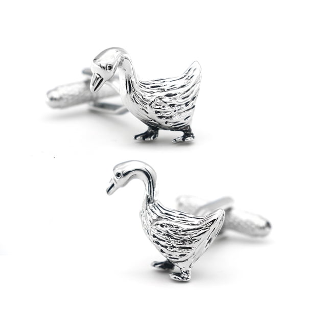 Gemelos plateados con diseño de pato para hombre en color cobre