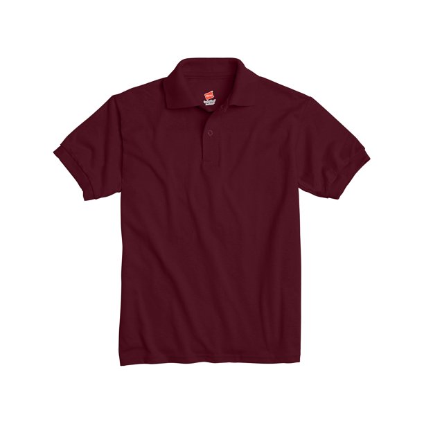 Hanes Boys School Uniform 418 EcoSmart Jersey Polo Shirt