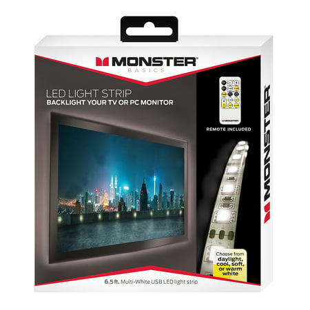 Monster Multi-White USB LED Light Strip - 6.5ft (Best Usb Led Light)
