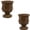 2Pc, variant on 2Pc Goblet Woven Planter Urn Shape,20.5*27Cm,Brown