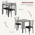 thumbnail image 3 of 2045|compact 3-piece dining set: moderno mesa con 2 sillas para small spaces, metal frame, waterproof surface, fácil montaje, gris, 3 of 7