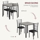thumbnail image 2 of 3-piece dining mesa set para 2. small dining room mesa con 2 cozy sillas. estilo rural style, space saving. ideal para para apartment small spaces. available in negra y gray., 2 of 8