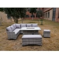 thumbnail image 4 of Abrihome 5-Piece Aluminum Material Wicker Outdoor Conversational Sofa Set with Fire Pit Table,Gray, 4 of 9