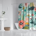 thumbnail image 3 of Floral Shower Curtain Watercolor Botanical Bathroom Decor Rustic Flower Design Fabric Bath Curtain for Tub Country Style Home Accessories with Hooks，72x84in(180*210cm), 3 of 5
