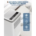 thumbnail image 5 of EastVite 10,000 BTUs Portable Air Conditioner with Heater - Room AC with Remote Control, Stand-up AC Cooling Fan Modes, 24H Timer - 560 Sq.Ft, 5 of 8