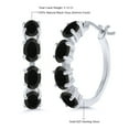 thumbnail image 5 of Gem Stone King 925 Sterling Silver Black Onyx Hoop Earrings for Women (3.12 Cttw, Gemstone Birthstone, Oval 6X4MM), 5 of 5