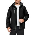 thumbnail image 2 of Little Donkey Andy Men's Lightweight Winter Jacket Hooded Windproof Warm Insulated Jacket for Ski Hiking (Pure Black S), 2 of 6
