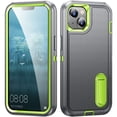 thumbnail image 1 of for iPhone 15 Case, iPhone 15 Phone Case with Built in Kickstand, Shockproof/Dustproof/Drop Proof Heavy Duty Military-Grade Rugged Protective Cover for iPhone 15,Grey,For iPhone 15, 1 of 9