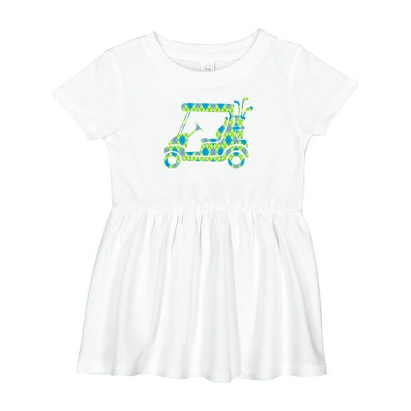 Inktastic Golf Cart with Argyle Pattern Girls Baby Dress
