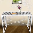 thumbnail image 1 of Black & White Grid Cotton Linen Tablecloth Table Cover Clean Mat Pad with Tassel (12'' x 55''), 1 of 8