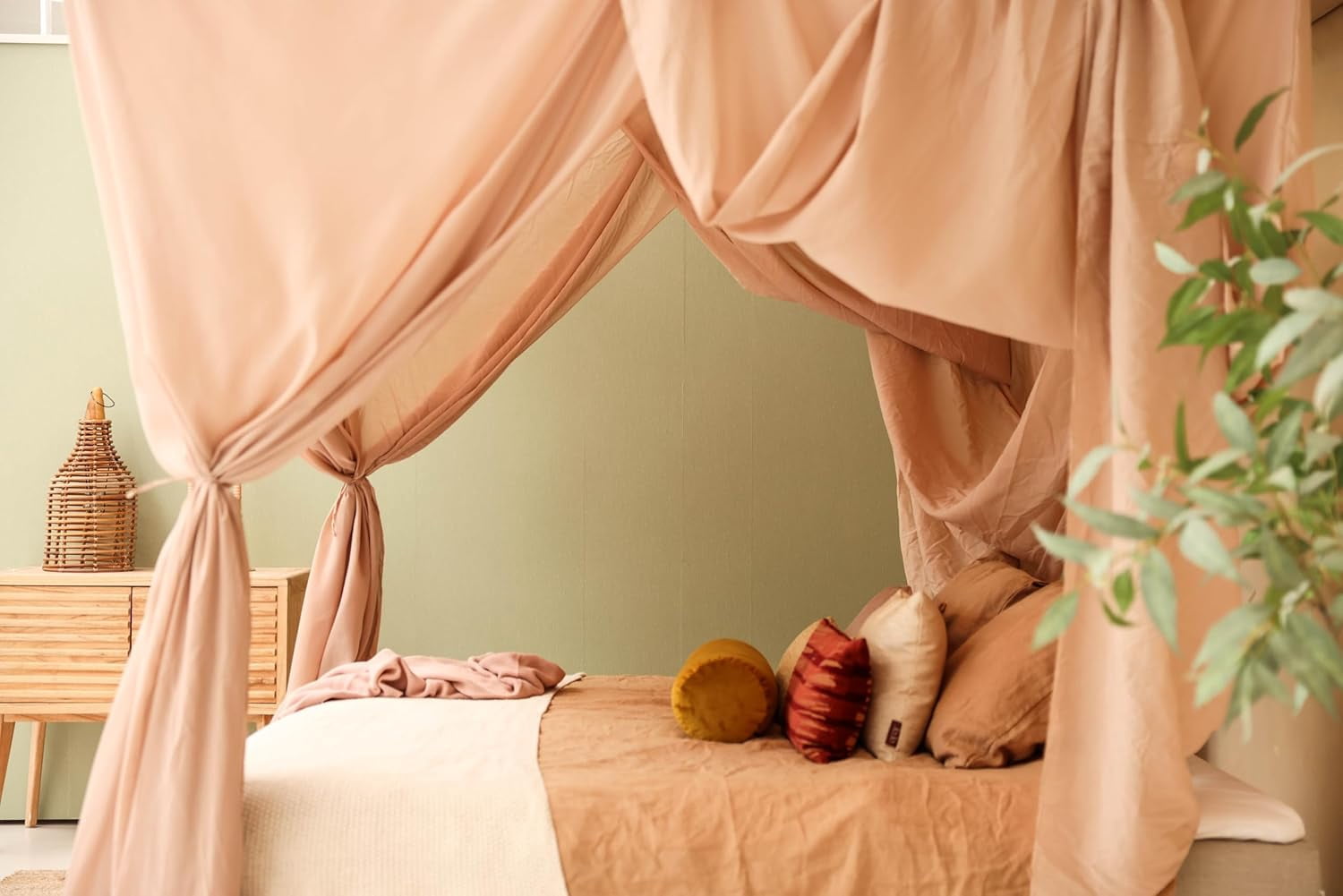 Nougat Bed Canopy for Queen and King-Sized Beds | Bedroom Decoration for Teens or Adults | Rectangular Shape Insect Netting | Mosquito Net in Multiple Colors and Sizes