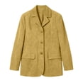 thumbnail image 5 of Hueook 2026 Suede Blazers for Women Business Casual Ladies' Casual Fashion Lapel with Pocket Buttons Long Sleeve Yellow XL, 5 of 6