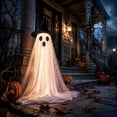 thumbnail image 5 of CaiTeLin Halloween Ghost Decoration Outdoor with Ghost Lamp, Light up Fabric Ghost with LED Halloween Lights, Courtyard Party Garden Ornament Decor with Lights for Indoor Outdoor Spooky Display, 5 of 7