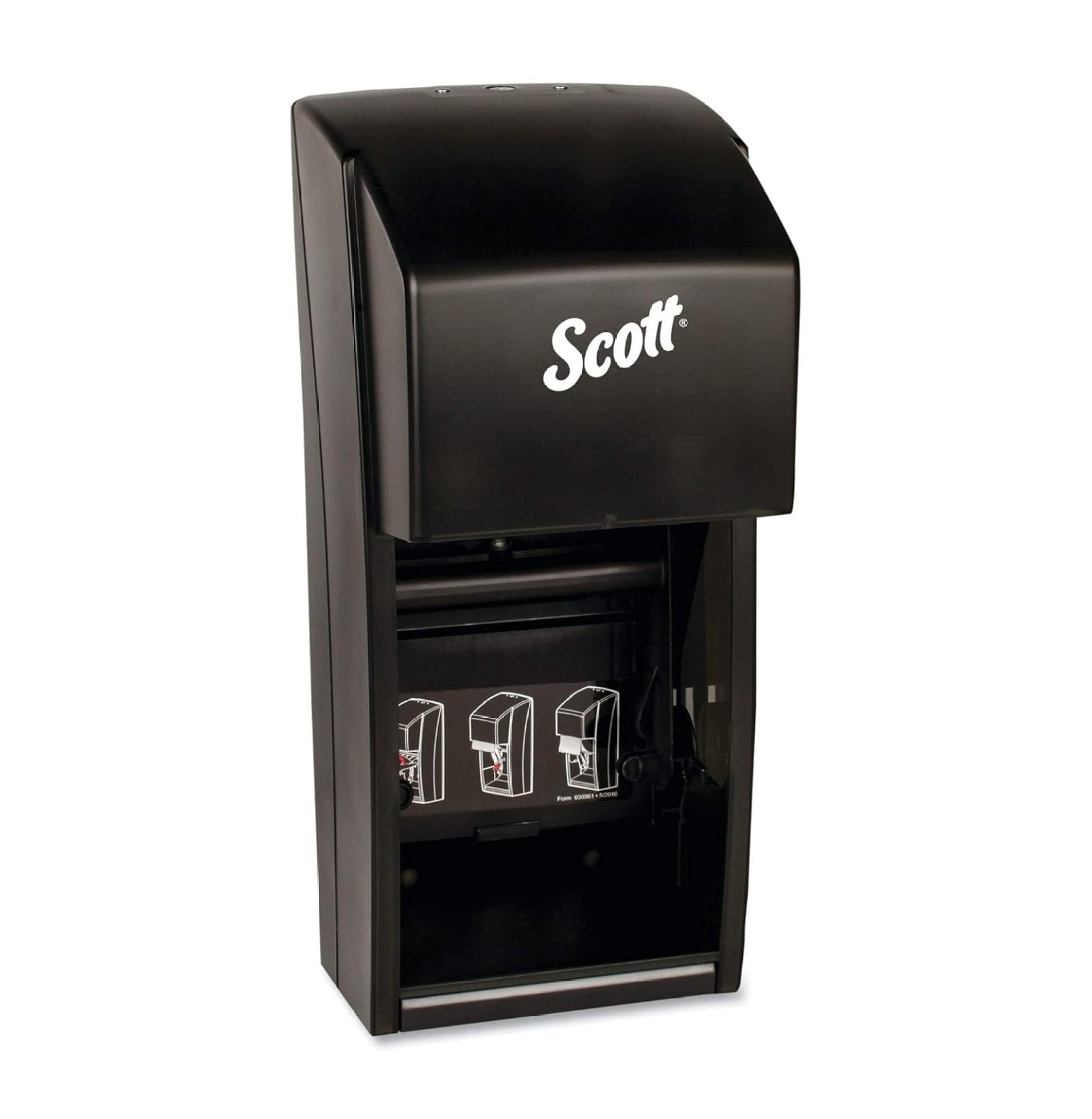 Toilet Paper Dispenser Dual Roll Black - Wall Mounted Bathroom Tissue Holder - Standard & Coreless Rolls - ADA Compliant - Commercial & Home Use - 6.0"x13.6"x6.6"