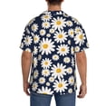 thumbnail image 3 of Hirioo Daisy Floral for Men's Cuban Collar Short Sleeve Shirt Button Down Shirt Beach Summer Shirts Wedding Vacation Shirts-4X-Large, 3 of 5
