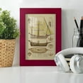 thumbnail image 6 of Antique Ship Plan II -Framed Print w/glass-Cherry Red, 6 of 8