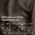 thumbnail image 3 of Superior Egyptian Cotton 400 Thread Count Deep Pocket Sheet Set, Queen Size, Ash, 3 of 8