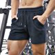thumbnail image 4 of Pantalones Cortos para Hombre Cintura Elástica con Bolsillos Color Sólido Casual Suelto Pantalones de Ejercicio, Cordón de Moda para Correr, Trabajo Y Uso Diario, 4 of 5