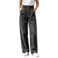thumbnail image 2 of ClodeEU Women's Elastic Waist Denim Wide Leg Pants,Casual Loose Lightweight Jeans With Pockets ,Women's Plus XXL, 2 of 6
