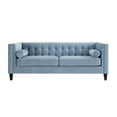 thumbnail image 4 of Inspired Home Rin Velvet Sofa Button Tufted Square Arms Tapered Legs Modern, Slate Blue, 4 of 9