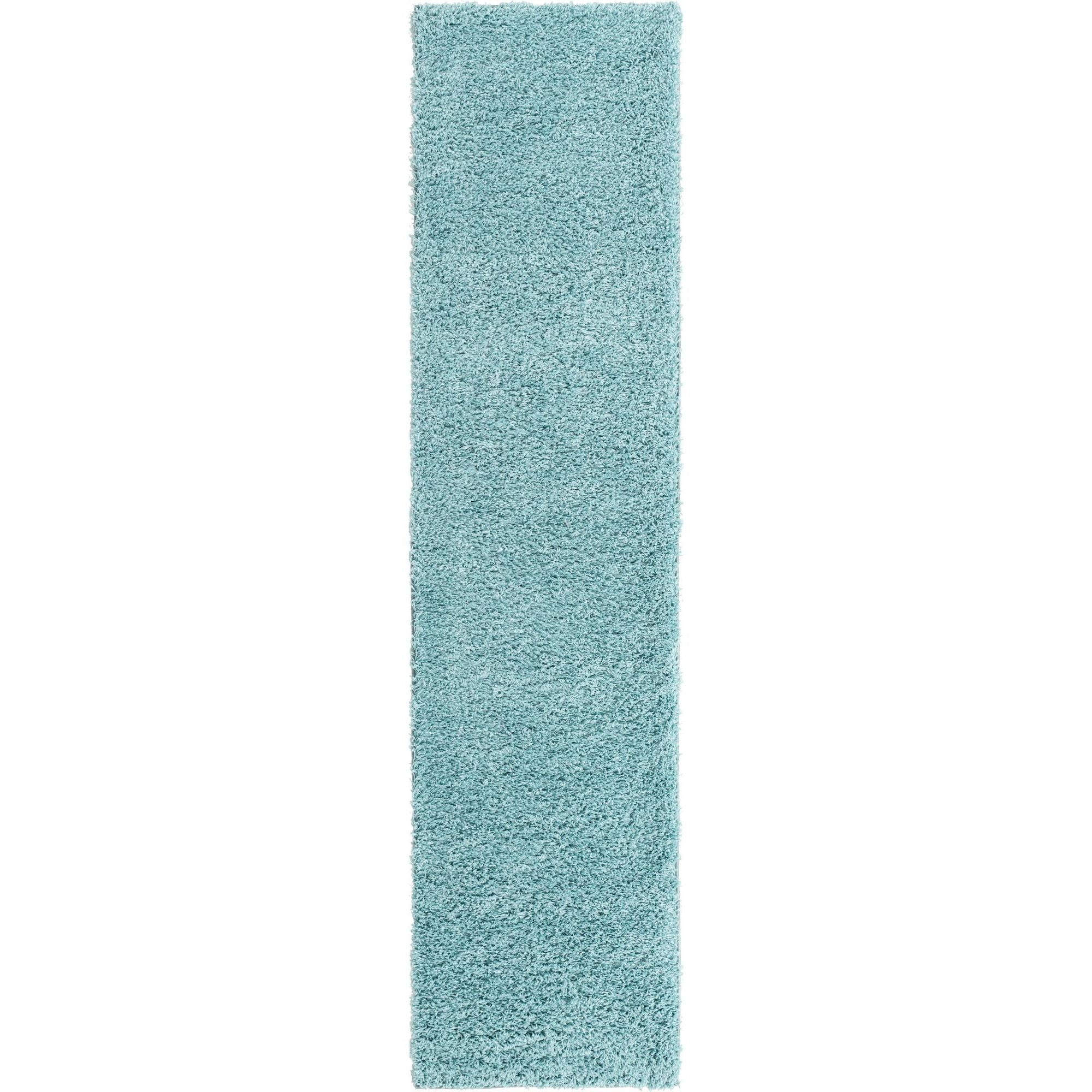 2.5' x 10' Turquoise Blue Solid Rectangular Area Throw Rug Runner