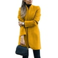 thumbnail image 3 of Niuer Women Outwear Solid Color Trench Coats Long Sleeve Coat Fashion Cardigans Open Front Overcoat Yellow M, 3 of 3