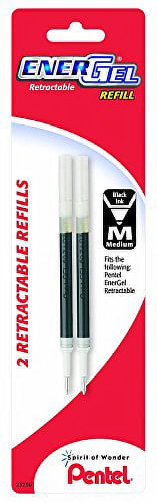 Pentel EnerGel Alloy RT Premium Liquid Gel Pen, 0.7mm Silver Barrel, Black Ink 3 Pens with 6 Refills Black Ink 0.7mm, Metal Tip