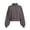 Dark Gray, variant on Women's Fall Winter Turtleneck Long Sleeve Loose Fit Cropped Crop Top Sweatshirt for Dailywear