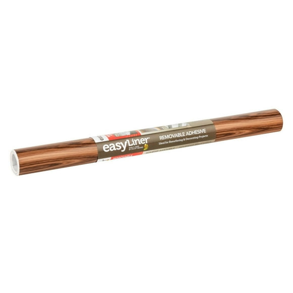 EasyLiner Contact Paper Adhesive Surfaces Shelf Liner, Dark Oak, 20 in. x 20 ft.