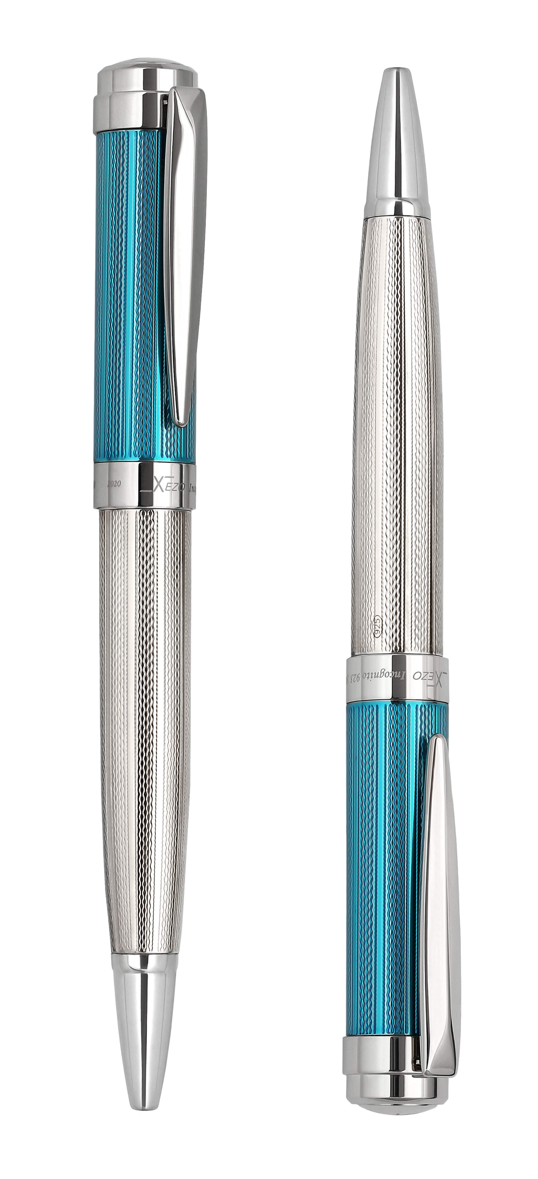 Xezo Xezo Incognito™ 925 Sterling Silver Ballpoint Pen - Azure Blue
