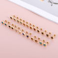 thumbnail image 4 of 12 Pairs Surgical Stainless Steel Flat Back Birthstone Cubic Zirconia Stud Earrings, Gold Plated Screw Back Round Star Heart Flower Hexagon Triangle CZ Stud Earrings Set, 4 of 8