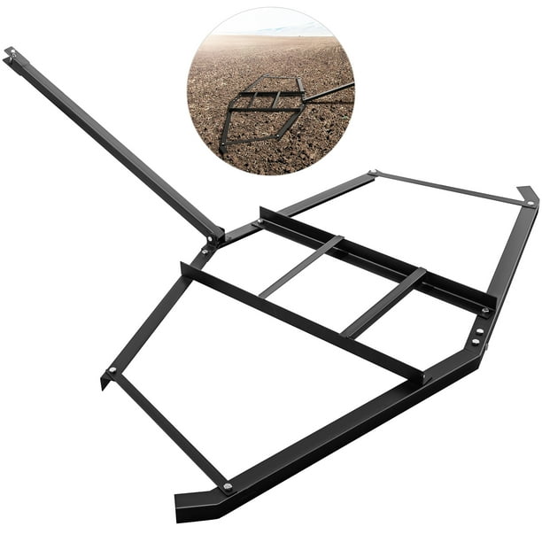 VEVOR Drag Harrow 74"x 39" , Driveway Tractor Harrow with 2 Adjustable Bars, Heavy Duty Steel