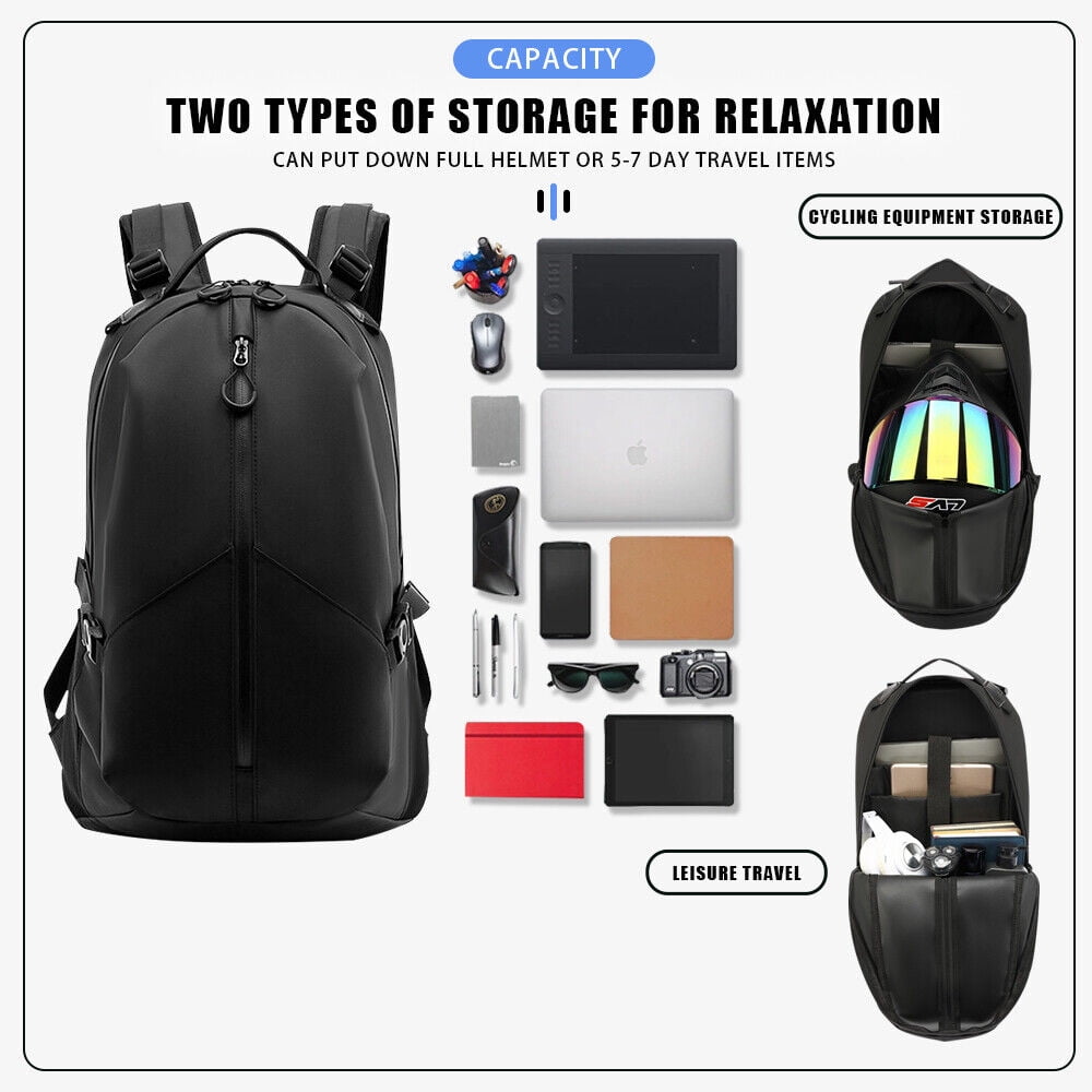 Motorcycle Helmet Backpack Large Capacity Waterproof Helmet Holder Storage Bag with Reflective Stripe for Men